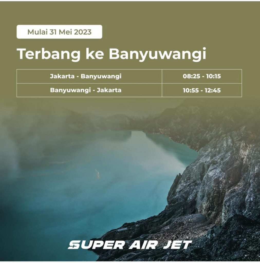 Jadwal penerbangan Super Air Jet 