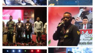 KPUD Banyuwangi bersama Forum Singojuruh Bersatu (FSB) dan Majelis Sholawat Al-Royyan menggelar sosialisasi jelang Pilkada Serentak 2024