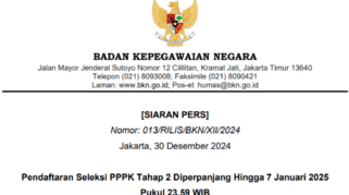 SK pendaftaran seleksi PPPK tahap 2 di perpanjang sampai 7 januari 2025