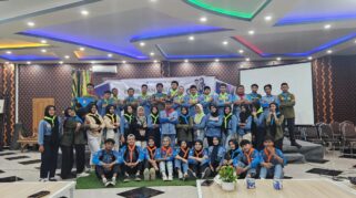 Foto seluruh anggota ORSPALA SMK Muhammadiyah 8 Siliragung bersama ketua dan wakil ketua terpilih periode 2025/2026.