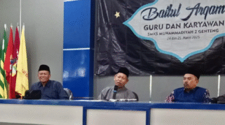 Suasana acara Baitul Arqam di SMK Muhammadiyah 2 Genteng, Banyuwangi.