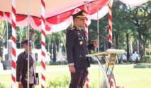 Kapolresta Banyuwangi, Kombes Pol Rama Samtama Putra, S.I.K., M.Si., M.H., bertindak langsung sebagai inspektur upacara