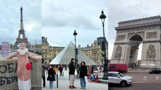 Pemandangan Paris saat musim gugur bersama rombongan wisata