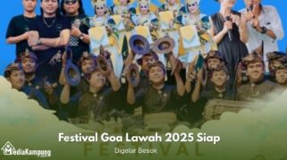 Persiapan panggung dan area Festival Goa Lawah 2025 di Klungkung