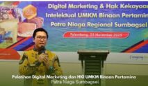Peserta UMKM mengikuti pelatihan digital marketing dan HKI yang diadakan Pertamina Patra Niaga Sumbagsel di Palembang.