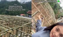 Pembangunan gedung pernikahan bambu di Banjarnegara oleh keluarga mempelai