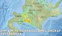 Lokasi episenter gempa M7,3 yang mengguncang Hokkaido Jepang