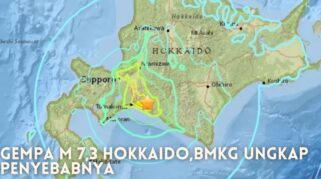 Lokasi episenter gempa M7,3 yang mengguncang Hokkaido Jepang