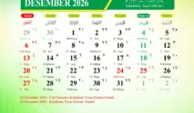 Kalender Jawa Bulan Desember 2026 (Foto: dok. Aceh Kemenag)