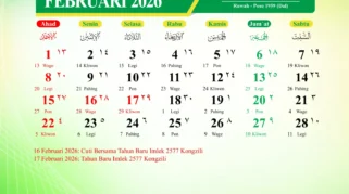 Kalender Jawa Februari 2026 lengkap dengan weton dan pasaran