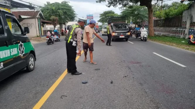 Lokasi kecelakaan lalu lintas di Desa Kedayunan Banyuwangi
