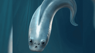 Ilustrasi nenek moyang manusia empat mata Myllokunmingid