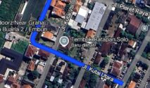 Tampilan Rumah Jokowi di Google Maps dengan label Tembok Ratapan Solo