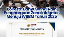 Kapolresta Banyuwangi menerima penghargaan Zona Integritas
