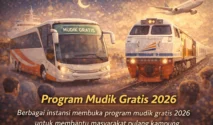 Bus dan kereta program mudik gratis Idul Fitri 2026