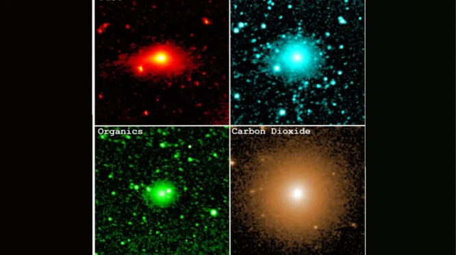 Ilustrasi komet antarbintang 3I/ATLAS dengan molekul organik terdeteksi oleh SPHEREx