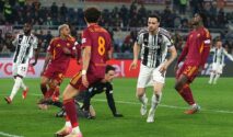 Momen laga Roma vs Juventus yang berakhir 3-3 di Stadion Olimpico
