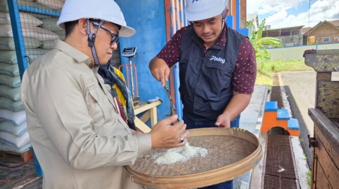 Anggota DPR meninjau stok beras di gudang Bulog Banyuwangi