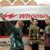Kereta cepat Whoosh melaju di jalur Jakarta Bandung