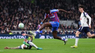 Ismaila Sarr saat pertandingan Tottenham vs Crystal Palace