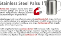 Waspada! Bahaya Stainless Steel Palsu yang Mengancam Kesehatan Keluarga, Ini Cara Cek Keasliannya