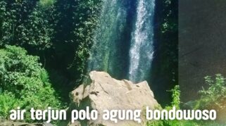 Air Terjun Polo Agung Bondowoso dengan aliran air alami